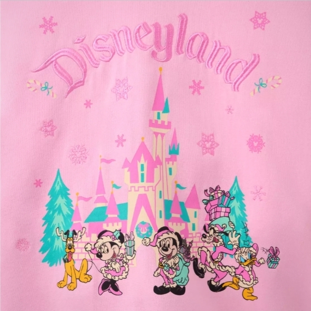 DisneyParks Disneyland Santa Mickey & Friends Holiday Pullover Sweatshirt IX NWT
